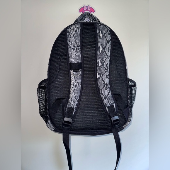 Pottery Barn Teen Black and White Snake Skin Print Multi Pocket Large Backpack - Picture 3 of 9